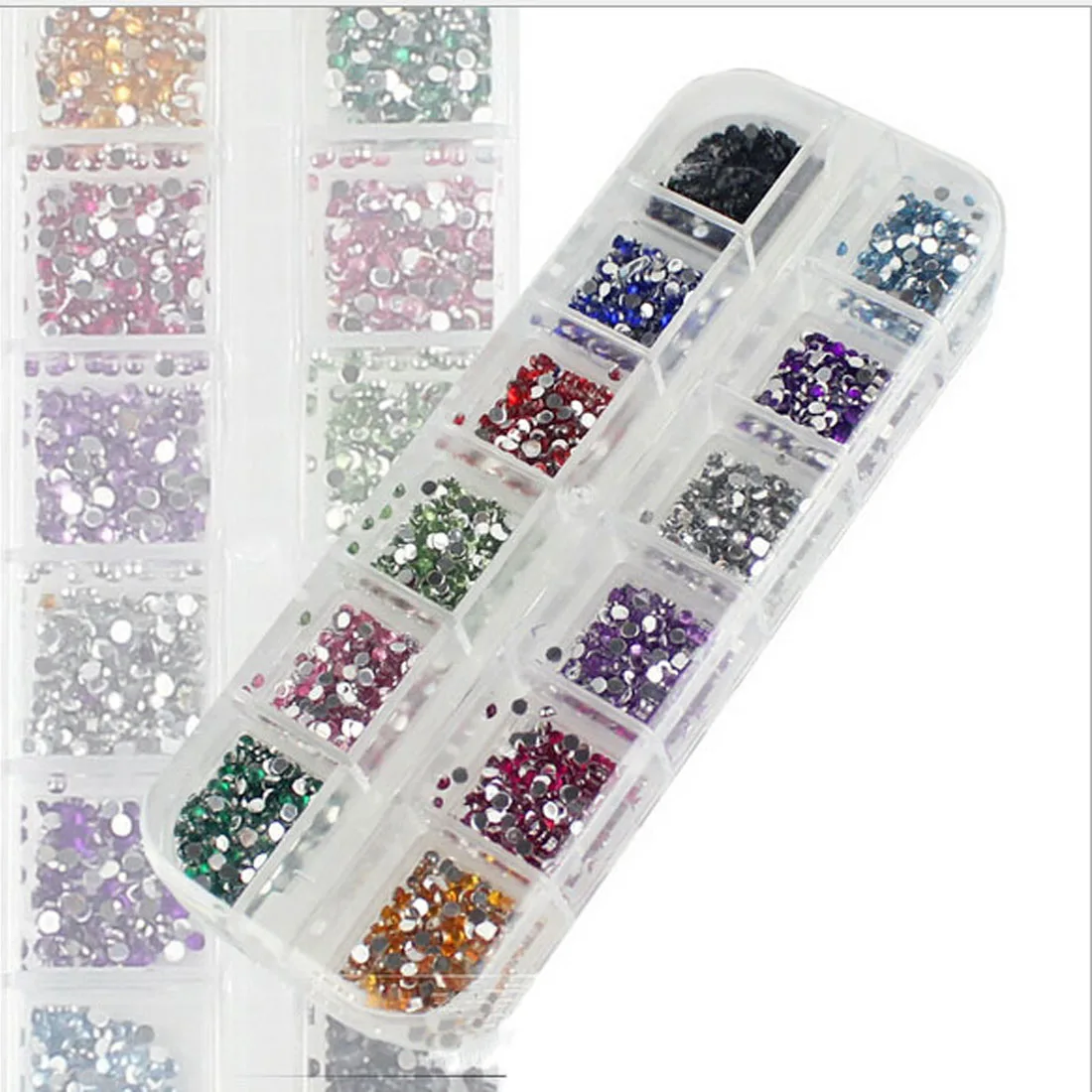 Hot Selling Popular 12 Colors Round Mixed font b Nail b font font b Art b