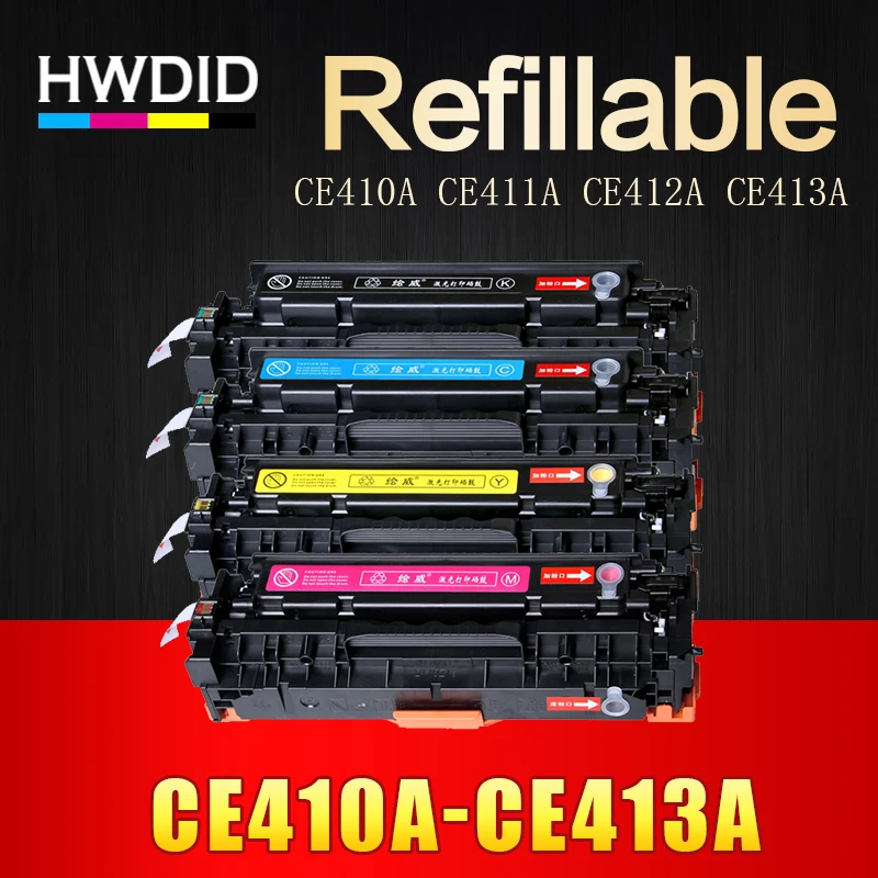 HWDID 1 шт. CE410A CE411A CE412A CE413A 305A совместимый тонер картридж для HP LaserJet Pro 300 M351 M375nw M451 M475dn