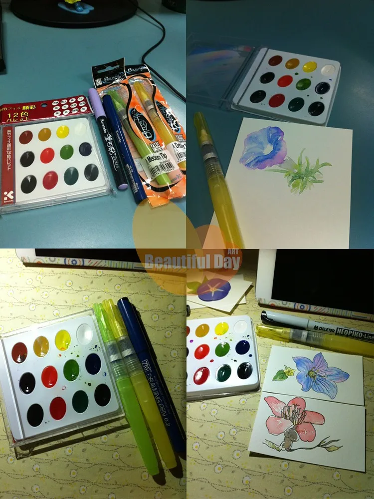 Kuretake de Água Caixa de cd com Bom Parceiro de Caneta Cor Sólida 12 Cores Aquarela 7 High Quality box spanner set