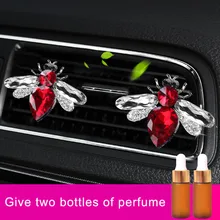 2 ПК прозрачный милый пчелиный автомобиль духи Алмазный Кондиционер Выход клип украшение автомобиля освежитель воздуха для автомобилей, стильный, Забавный парфюм