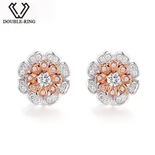 Дважды кольцо женщина 925 Щепка цирконий, ювелирные серьги серебро белый цветок Форма Романтический Стиль Серьги cae00630c