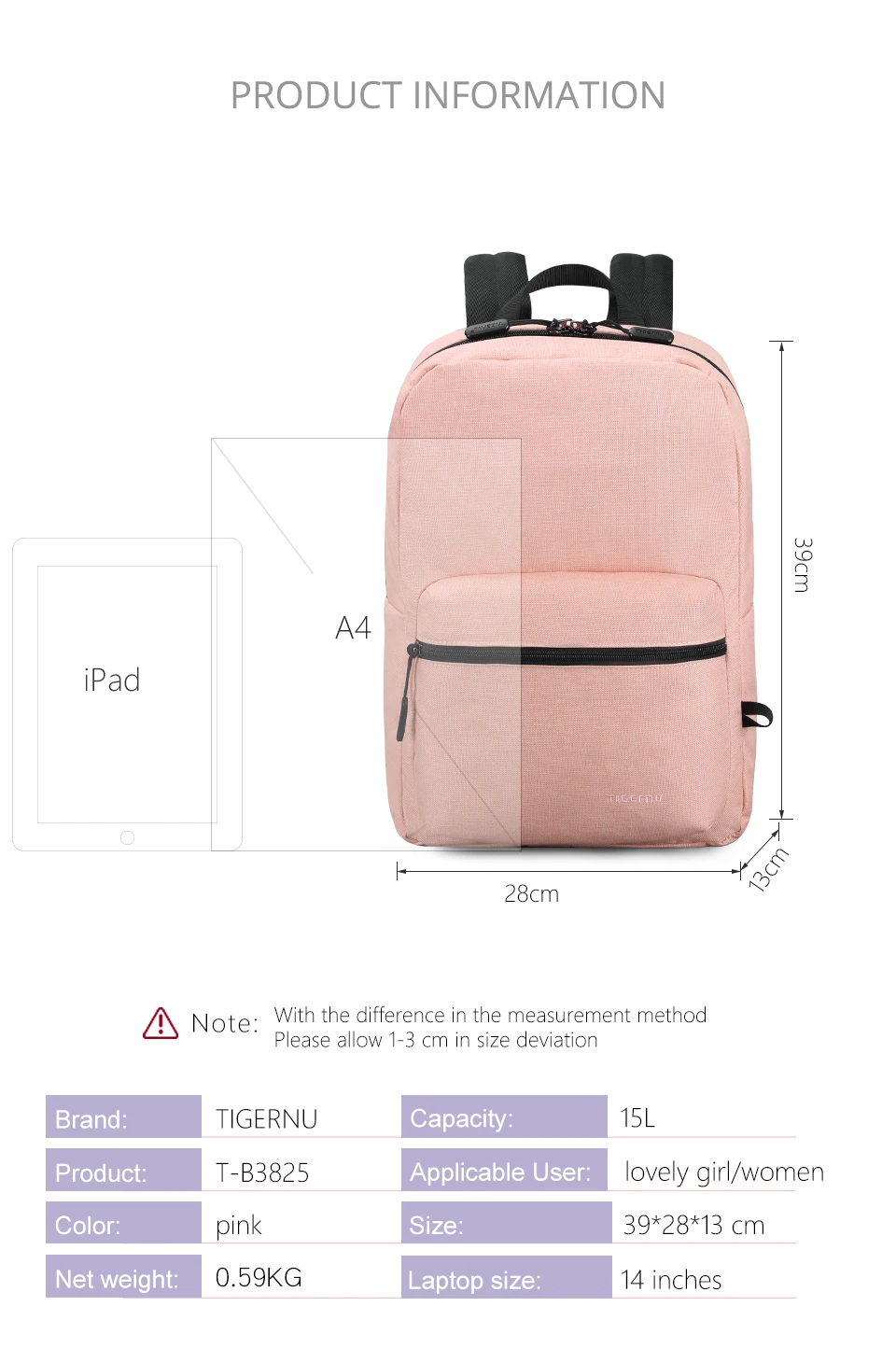 Tigernu повседневные женские розовые школьные рюкзаки, сумка для девушек, летний рюкзак для путешествий, женский рюкзак