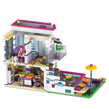 

mylb 619pcs Friends Series Livi's Pop Star House Building Blocks Andrea mini-doll figures Toy
