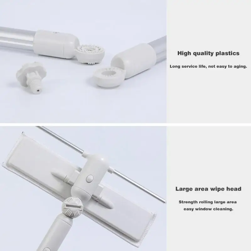 Long Handle Glass Cleaner Wiper Brush Double Side Home Window Cleaning Tool