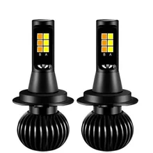 Çift renk All in One H11 H8 H9 9005 HB3 9006 HB4 H7 H1 H3 880 881 otomobil LED sis farı ampuller 3000K 6000K değiştirme otomatik sis lambaları
