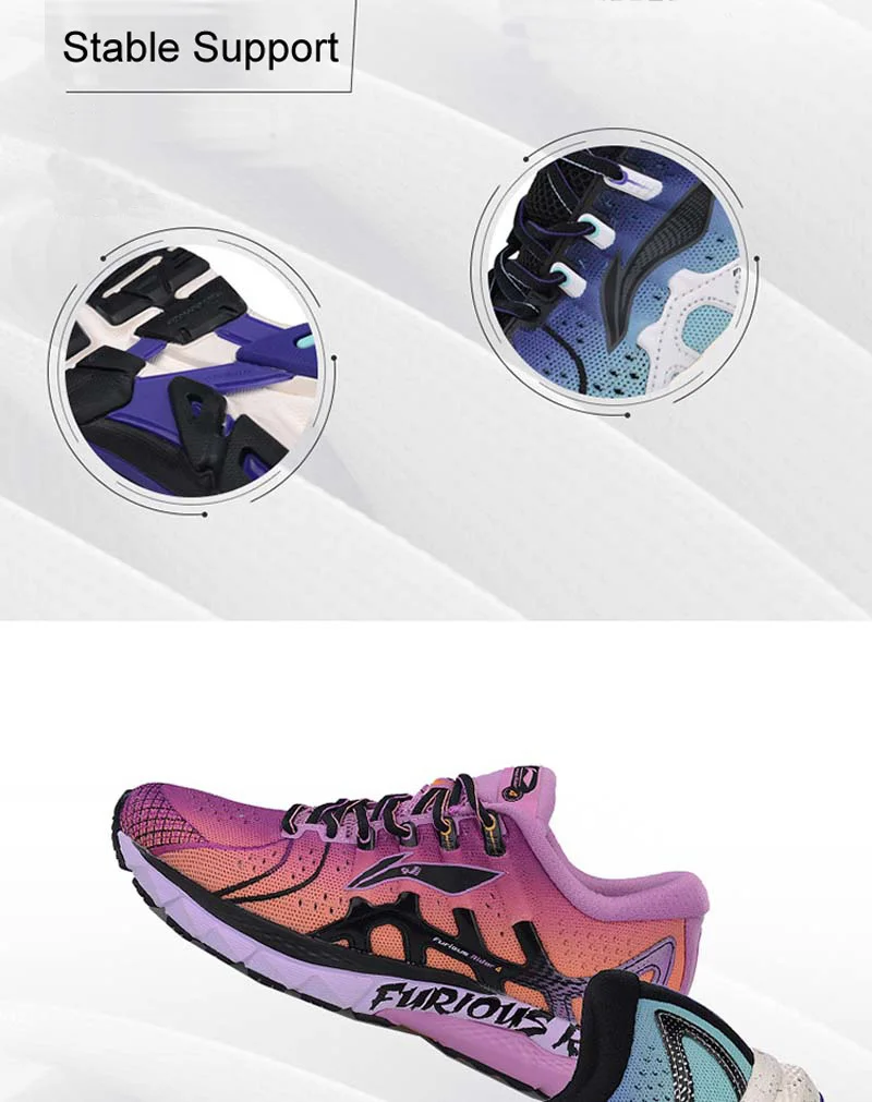 Li-Ning мужские беговые кроссовки для беговых прогулок с 4 амортизационными подкладами, спортивная обувь ARZP001 XYP876