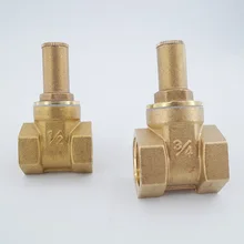 Латунный клапан ворот с замком DN15 1/2 DN20 3/4 DN25 " внутри треугольник ключ водопровод счетчик передний Противоугонный замок клапан