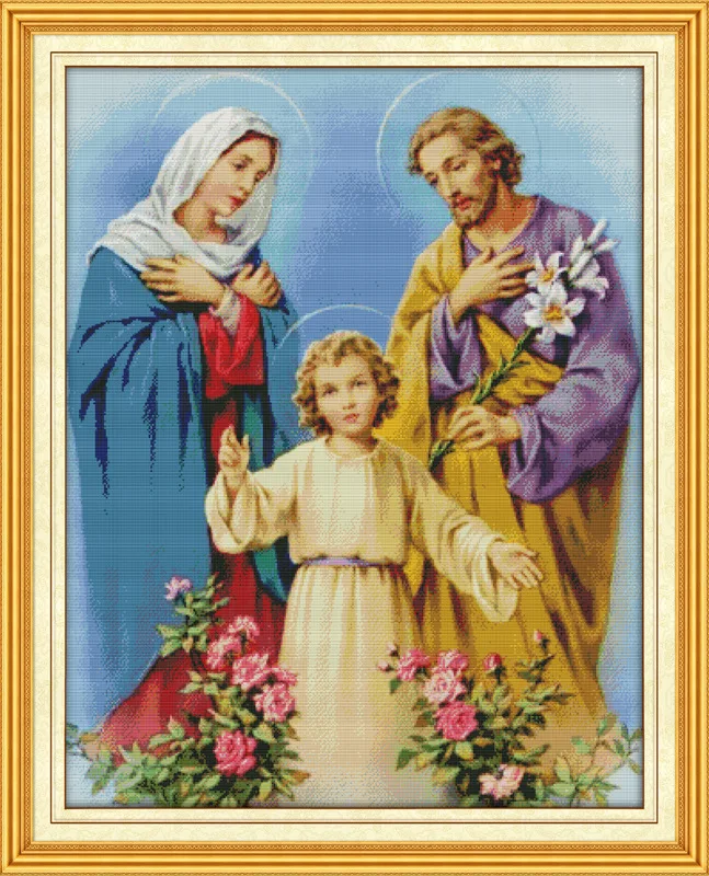 

Holy family Printed Canvas DMC Counted Chinese Cross Stitch Kits printed Cross-stitch set Embroidery Needlework