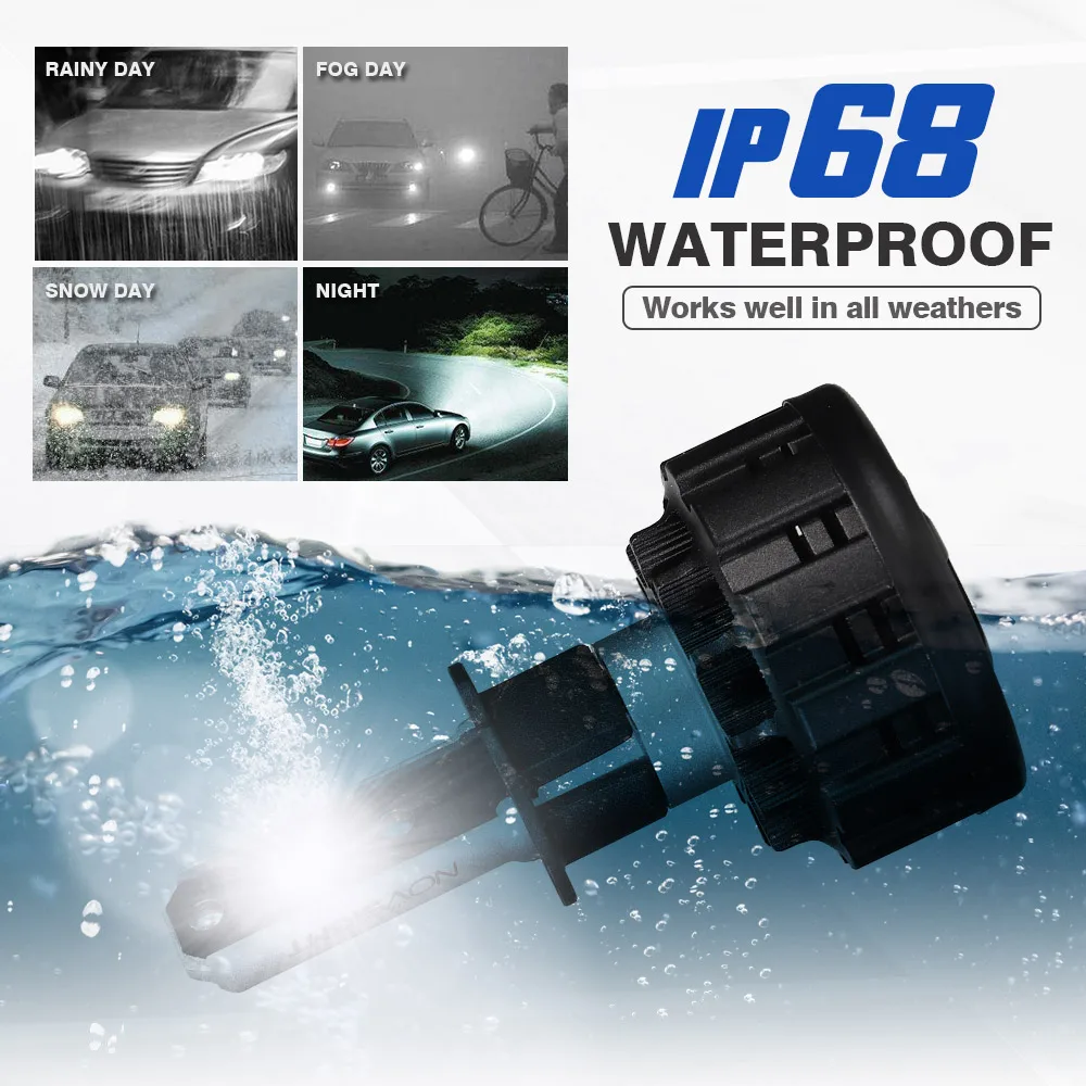 Novsight супер яркий H4 h7 автомобильные фары светодиодные лампы H11 H8 9005 HB3 9006 HB4 H3 светодиодных фар для авто 80 Вт 16000LM автомобилей фары 6500 K
