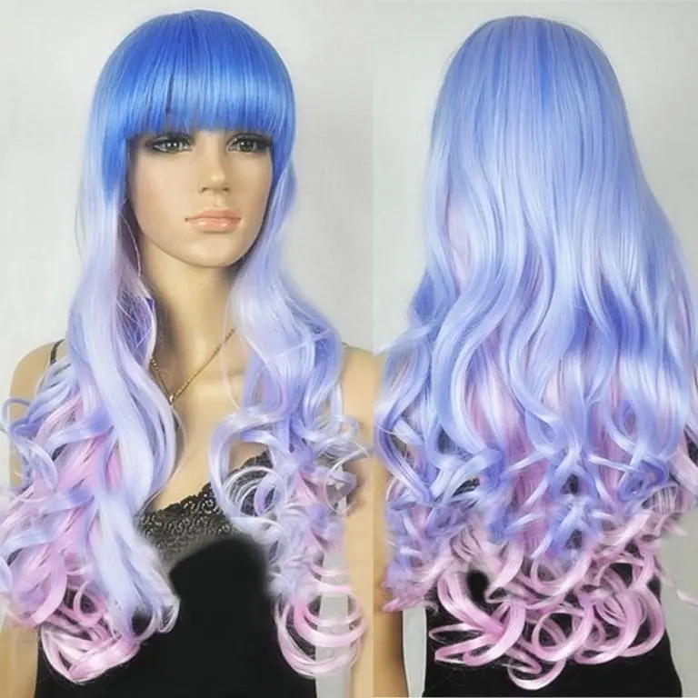 Fashion Sexy Lady' Girl LOLITA Wig Blue Pink Mixed