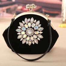 JULY'S SONG Новая модная дамская сумочка с подсолнухами и бриллиантами велюровая Сумочка для невесты, свадьбы, вечеринки, ужина, клатч, стразы, вечерняя сумочка