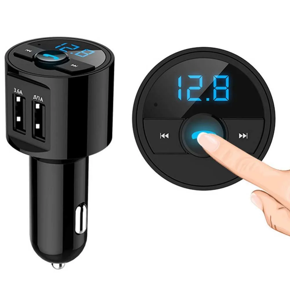 Bluetooth Handsfree Car Kit Dual USB Charger FM Transmitter Radio Adapter Car MP3 Player Hi-Speed USB2.0 Quick Charger