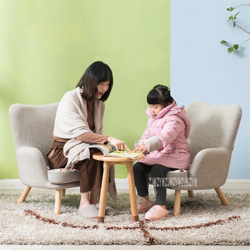  HLM-4054 Living Room Children Single Sofa Chair Balcony Bedroom Rubber Wood Foot Sofa Removable Was - 33013842444