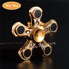 EDC Hand Spinner Gold Black Silver Metal Two-Spinner Fidget Toy Plastic Rotation Time Long Anti Stress Toys HH0058