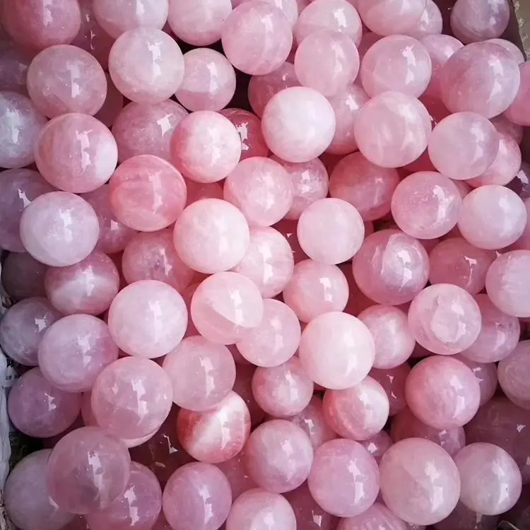 

Rose Quartz Crystal Ball Heart Natural Ball Magic Polished Crystal FengShui Gemstone Ball Divination Sphere Collection Men Women