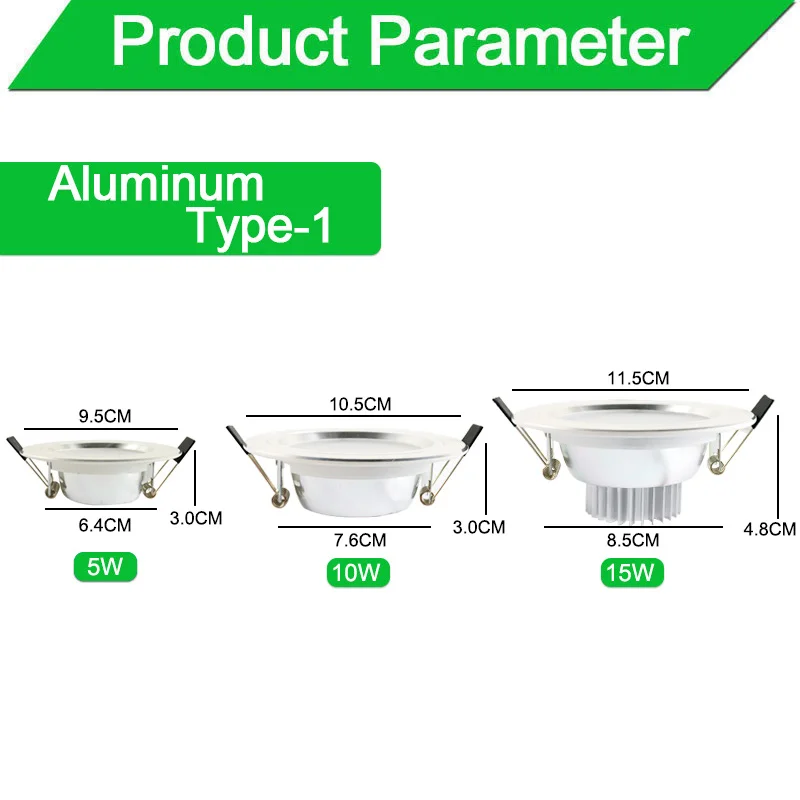 Серебристо-белый Ультра яркий светодиодный светильник 3 Вт 5 Вт 10 Вт 15 Вт тонкий круглый светодиодный потолочное утопленное пятно светильник AC85~ 240 В вниз светильник Холодный теплый