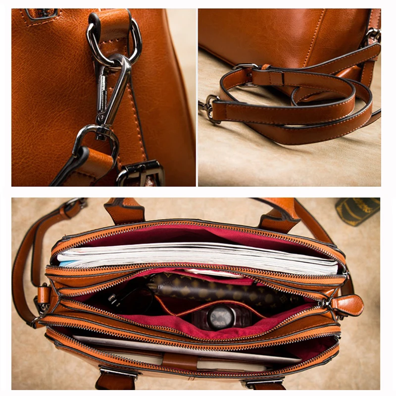 Real Cow Leather Ladies HandBags Women Genuine Leather bags Totes Messenger Bags Hign Quality Designer Luxury Brand Bag (12)