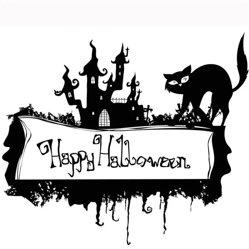 Wallpaper 3D New Arrived Happy Halloween Wall Sticker Window Home Decoration Defor Bedroom Living Room Walls wall art   X0813#3004