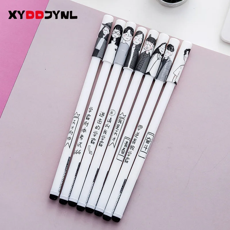 Best 2 Pcs Cute Funny Writing Pens School Supplies Creative Cartoon Design Gel Pens Student Novelty Item