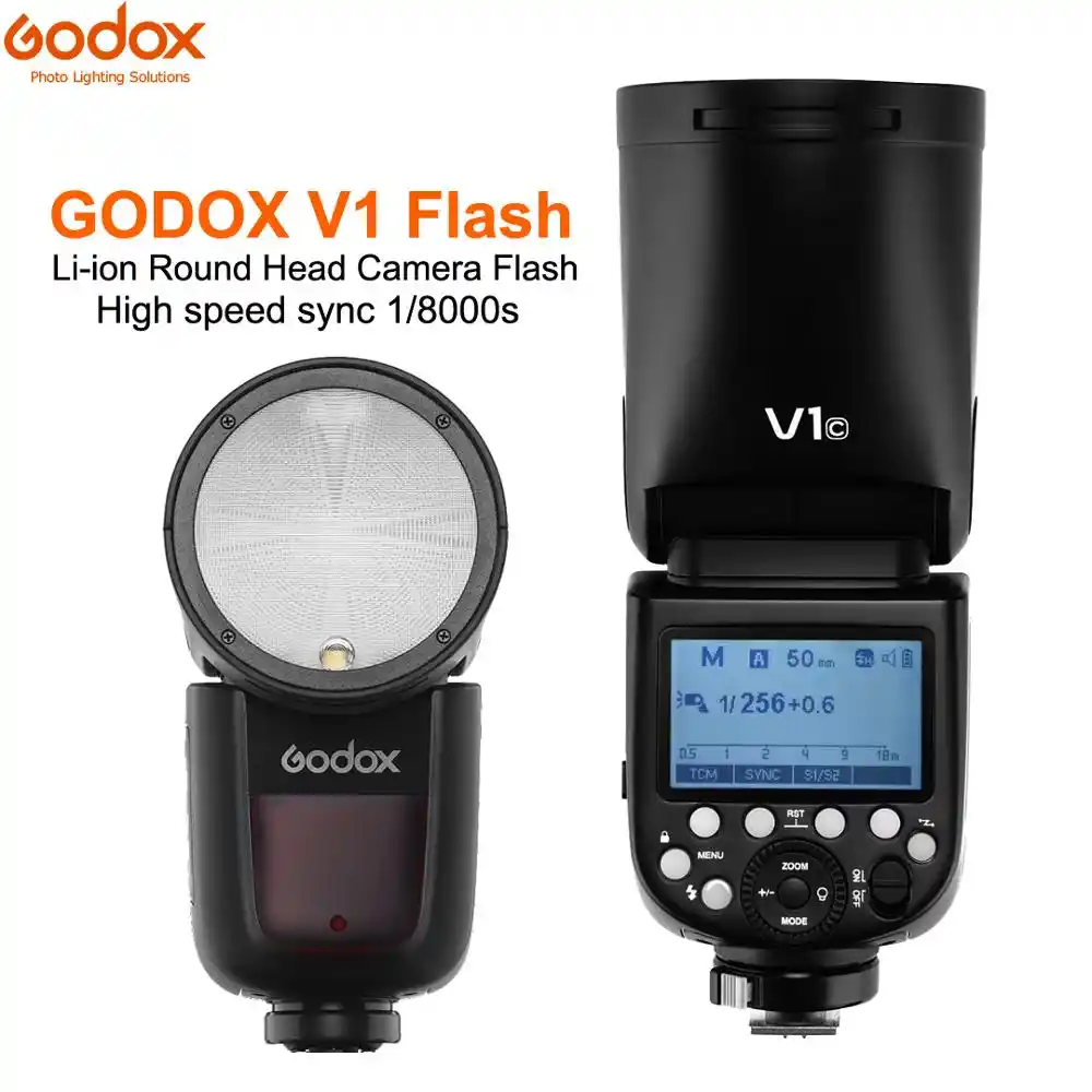 Godox V1 Flash Speedlight For Sony Canon Nikon Fujifilm Olympus Panasonic Flash Camera Flashlight Ttl Speedlite Li Ion Battery Flashes Aliexpress