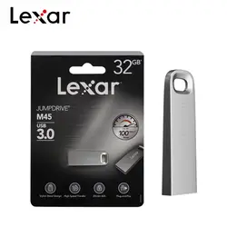 100% оригинал Lexar USB флэш-накопитель M45 USB 3,0 32 Гб 64 ГБ высокоскоростной металлический мини-диск u-накопитель 128 ГБ флешка