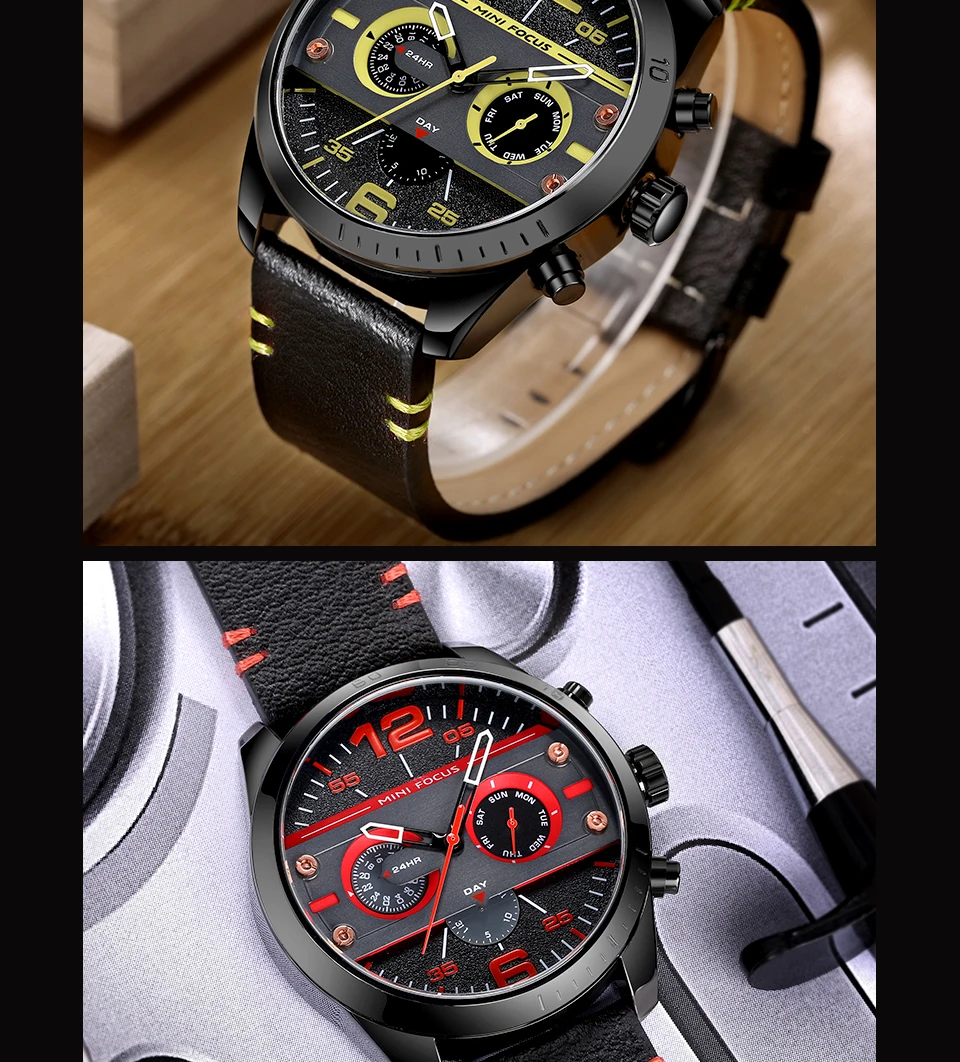 2019 хронограф для мужчин's повседневное Спорт Кварцевые часы для мужчин s часы лучший бренд класса люкс кожаный ремешок Военная