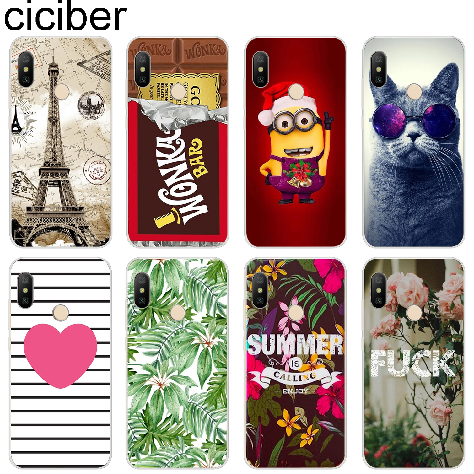 

ciciber For xiaomi A2 lite 5.84'' Soft Silicone TPU Phone Cases Back Cover Clear Transparent For xiaomi Redmi 6 pro Fundas Capa