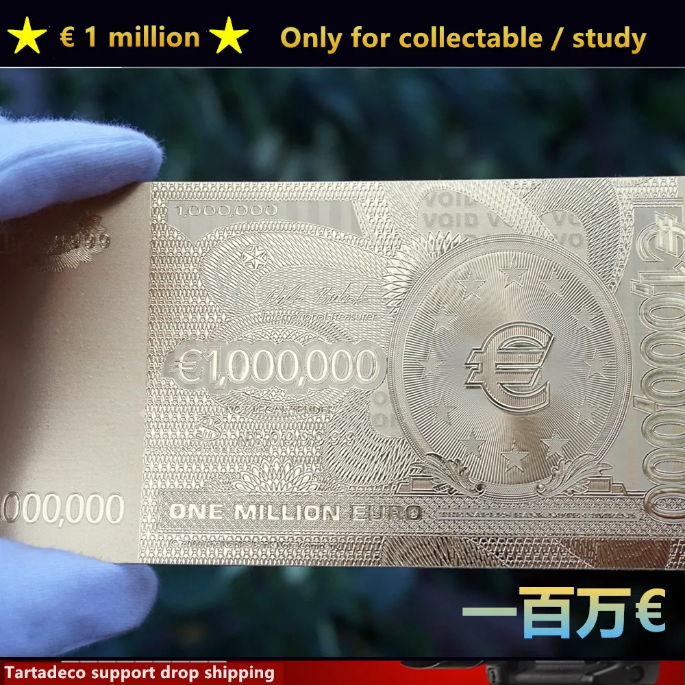 One Million Euro Non Currency Eur Fake Money Gold Foil UNC Laser