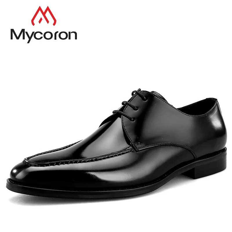 

MYCORON Spring Boots Men Formal Wedding Shoes Luxury Brand Top Fashion Men Business Shoes Men Pointed Toe Shoes Herrenschuhe