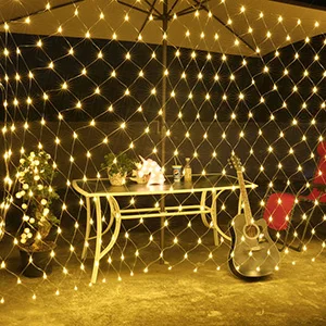 Thrisdar 2*2 м 3*2 м 6*4 м наружная садовая светодиодная сетка Сказочный светильник гирлянда на Рождество, праздник, свадьбу, окно, занавеска, гирлянда, светильник - Испускаемый цвет: Warm White