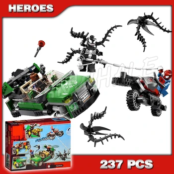 

237pcs Super Heroes Spiderman Spider-Cycle Chase New Set 7104 Flying Car Model Building Blocks Toys Bricks Compatible with Lago