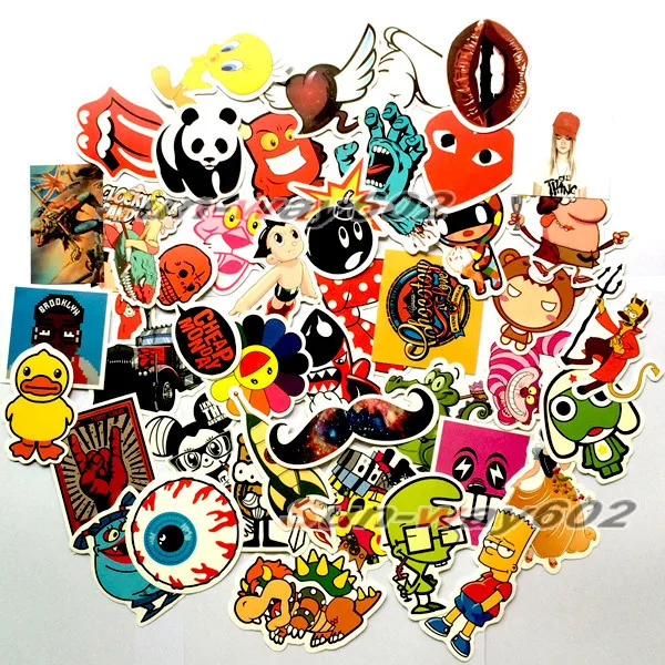 100 Pcs Lot Skateboard Stickers Waterproof Vintage Vinyl Laptop Sticker Decals Mix Free Shipping Decal Plotter Decal Glassstickers Ballon Aliexpress