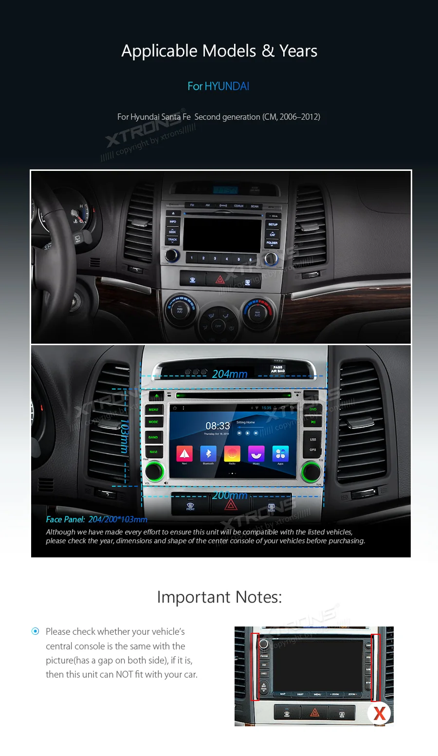 Cheap 6.2" Android 8.1 Oreo OS Car DVD Multimedia Navigation GPS Radio for Hyundai Santa Fe II 2006 2007 2008 2009 2010 2011 2012 (CM) 3