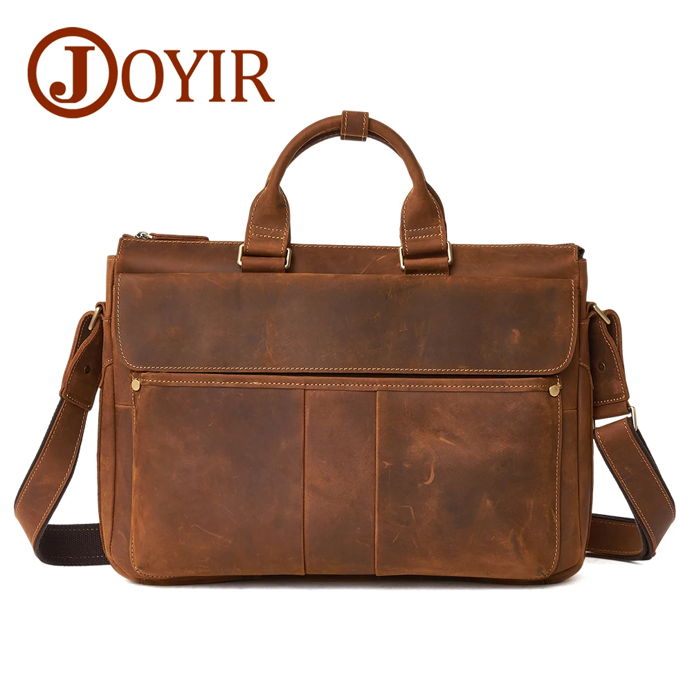 JOYIR العلامة التجارية الرجال حقائب خمر الذكور حقيبة يد رجال الأعمال محمول جلد أصلي للرجال Crossbody حقيبة كتف