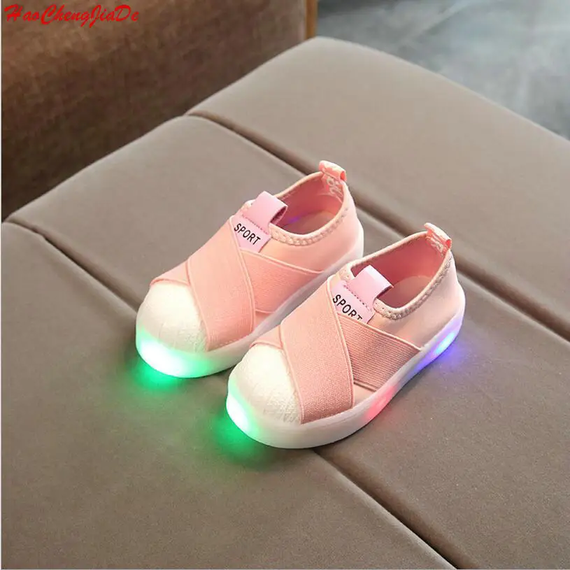 

2018 New cool fashion children shoes solid color casual baby glowing sneakers sports running LED lighted kids girls boys shoes