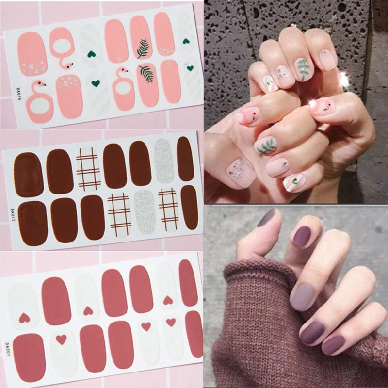 Fashion Full Cover Nail Polish Wraps Adhesive Nail Stickers Nail Art Decorations Manicure Tools Environmental for Pregnant Woman