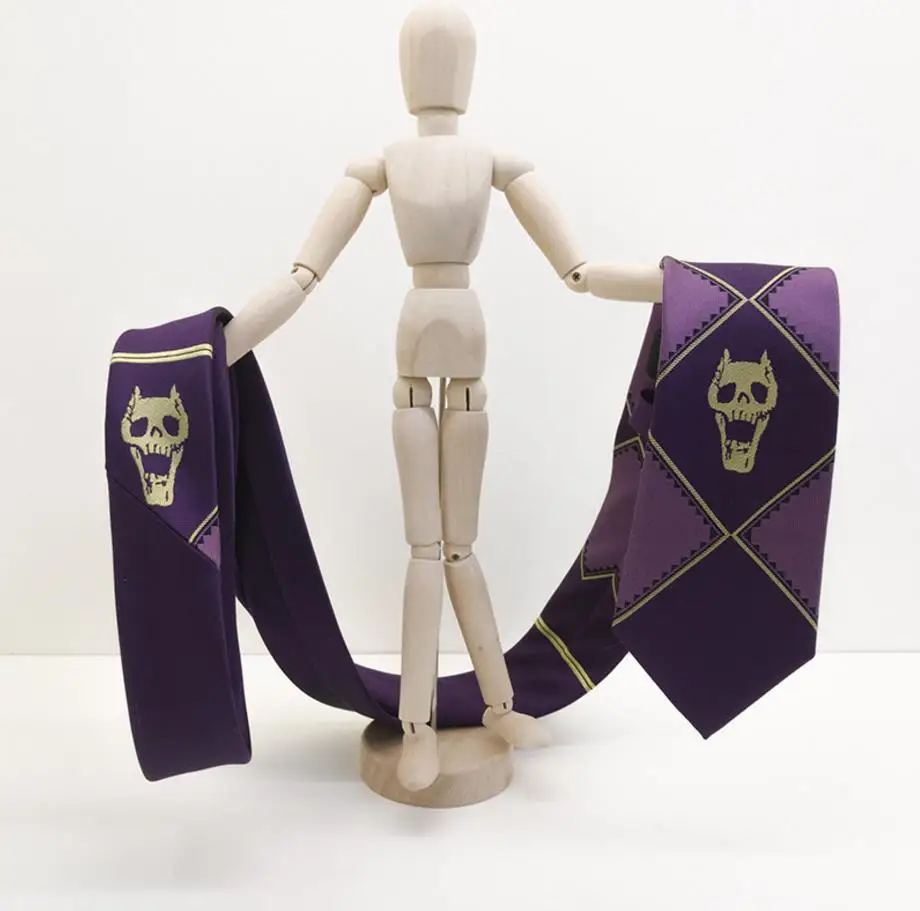 Anime JoJo's Bizarre Adventure Kira Yoshikage Cosplay Tie KILLER QUEEN Skull Neck Heavens Door Cosplay Costume Prop