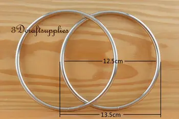 

metal purse handle O rings Circle ring iron sliver 5 inch a pair C61