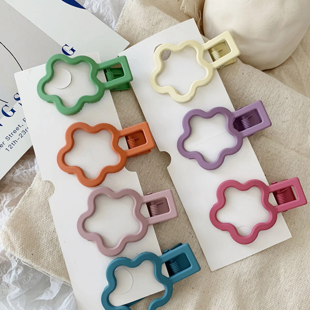 

1Pcs Korea Scrub Candy Color Flower Women Girl Hairpin Resin Hairgrip Macaron Color Hair Clip Hair Accessories