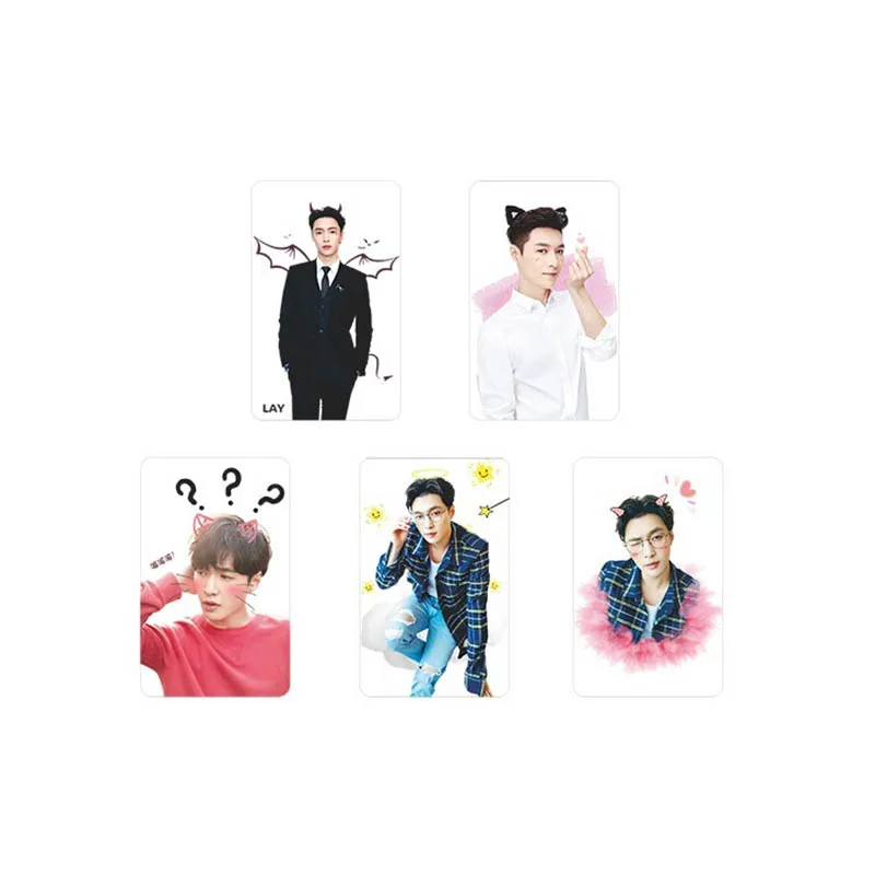 

Youpop KPOP EXO LAY Album Transparent Photo Card Hip Hop PVC Cards Self Made LOMO Card Photocard XK476