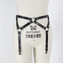 Пикантные подвязки для чулок для Для женщин эротические аксессуары кожаный ремень майка на бретелях с бантом Женский Регулируемая панк готический пояс