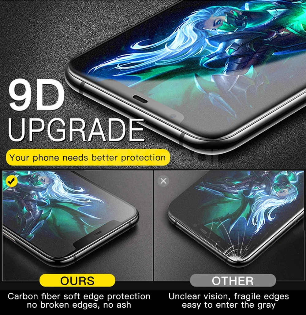 9D Matte Frosted Tempered Glass for Xiaomi Mi 9 8 SE A2 Lite 5X 6X Pocophone F1 Mix 2S Mix3 Full Cover Screen Protector Film
