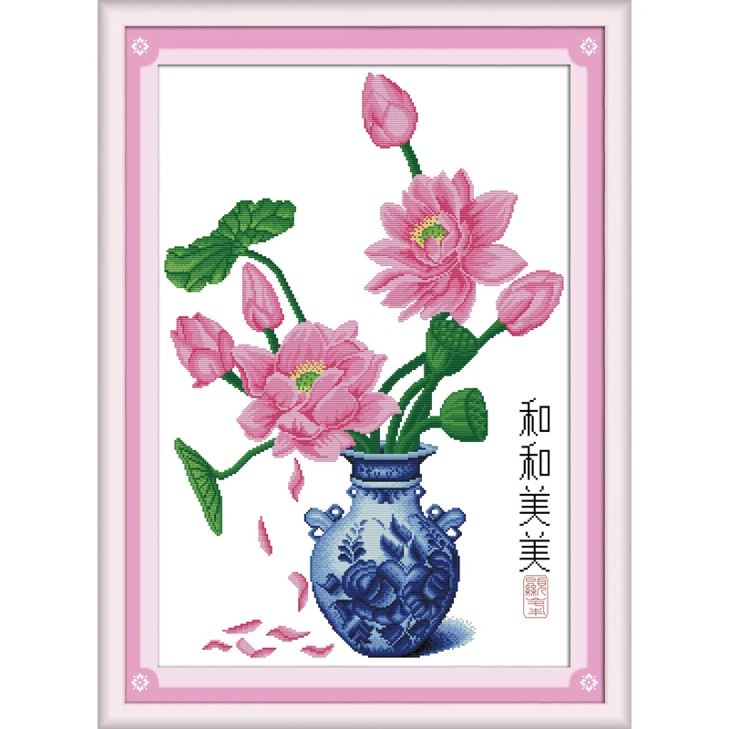 Everlasting Love Happy &amp Harmonious Ecological Cotton Cross Stitch 11 CT And 14 Stamped Product Sales Promotion | Дом и сад