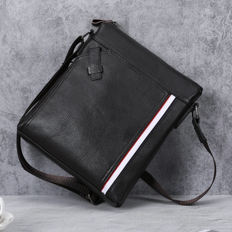 

BAQI Brand Men Handbags Genuine Leather Cowhide Men Shoulder Bags High Quality Men Messenger Bag 2019 Fashion Business Bag Brown