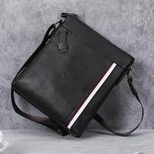 BAQI Brand Men Handbags Genuine Leather Cowhide Men Shoulder Bags High Quality Men Messenger Bag 2019 Fashion Business Bag Brown new designer men s brown cross body shoulder bags genuine leather business khaki messenger bag high quality handbags for man