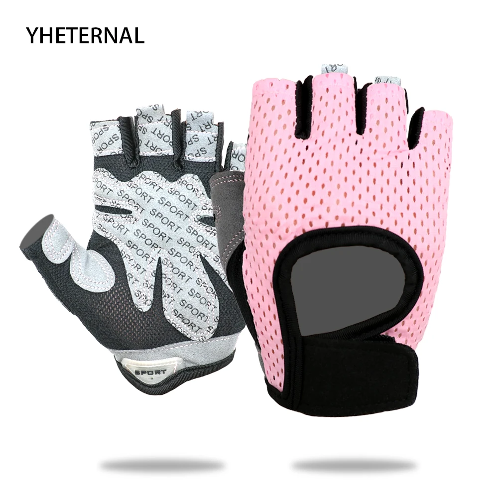 YHETERNAL Gym Gloves Women Men Anti-slip Breathable Dumbbells  Female MTB Weightlifting Half Finger Fitness Sport Gloves 1 Pair yheternal women men anti skid breathable gym gloves body building training sport dumbbell fitness exercise half finger gloves