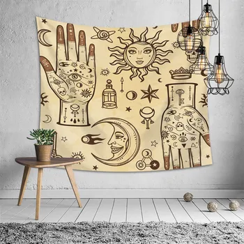 

SOFTBATFY Tarot Tapestry Headboard Wall Art Bedspread Dorm Tapestry Home Decor