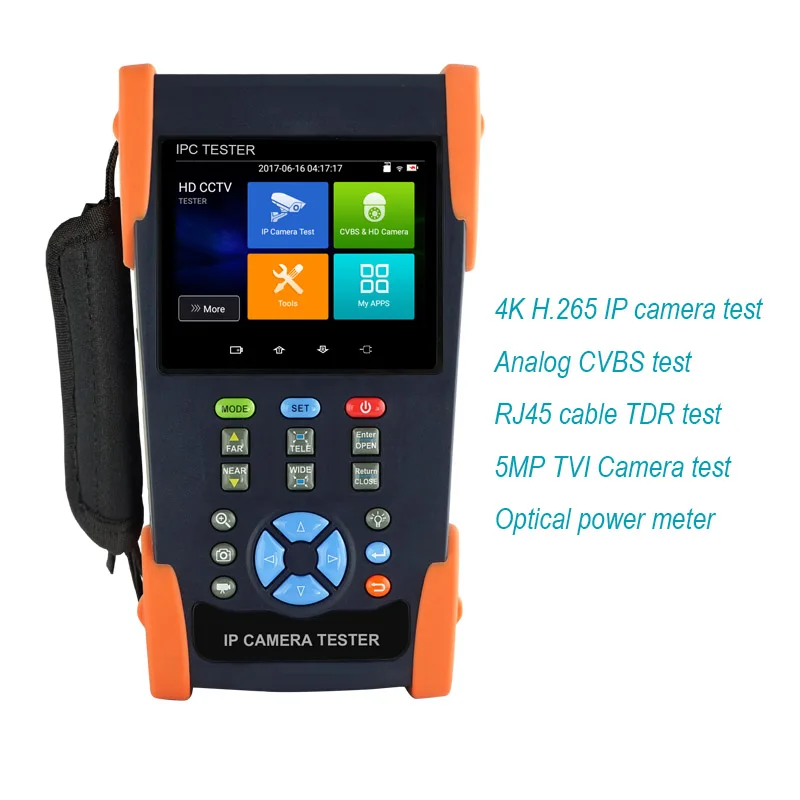 

3.5 inch IPS touch screen H.265 4K IP tester 5MP TVI IP CCTV tester with Optical power meter