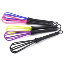 5Pcs mini size Plastic Salon Hairdresser Dye Balloon Whisk Useful New Handle Whisk Egg Beater Tool Kitchen Tool (Random Color)
