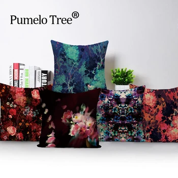 

Luxury Cushion Red Flower Decorative Cushions For Sofa Multi Colorful Cushion Covers Custom High Quality Blue Throw Pillow case